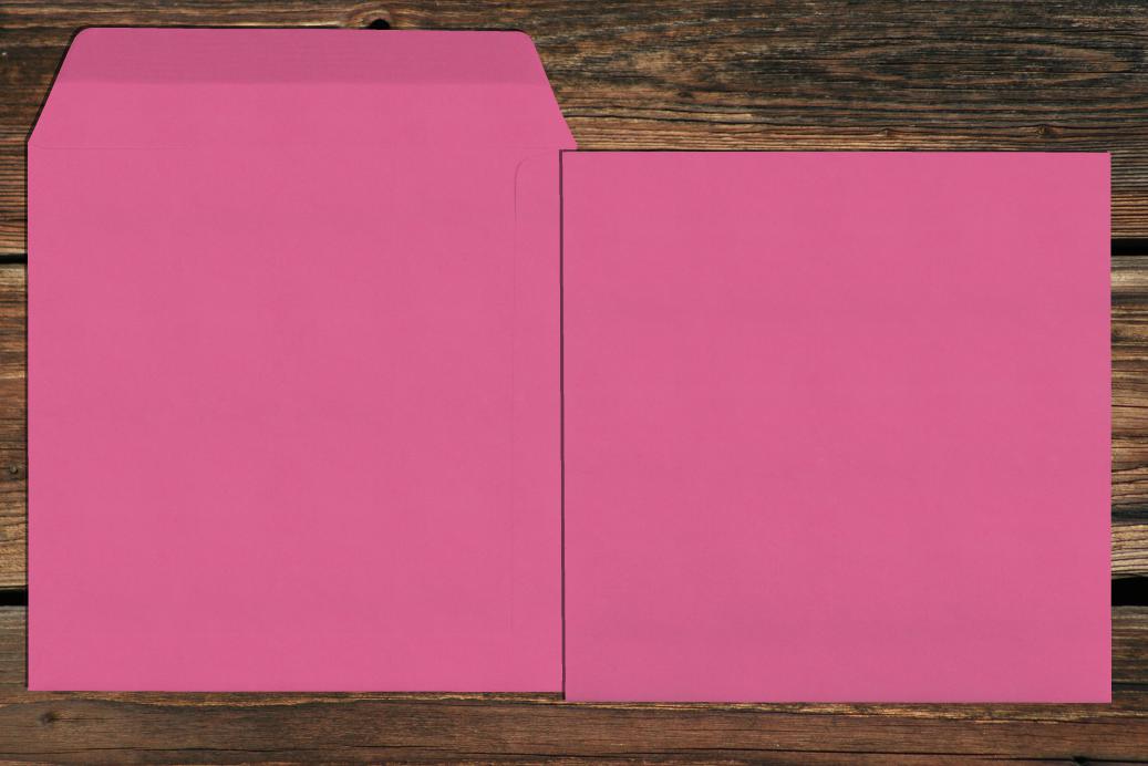 Versandtaschen 190x190 mm Nassklebend Knallrosa 120 g/qm